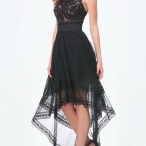 Bebe High Low Black Prom Dress